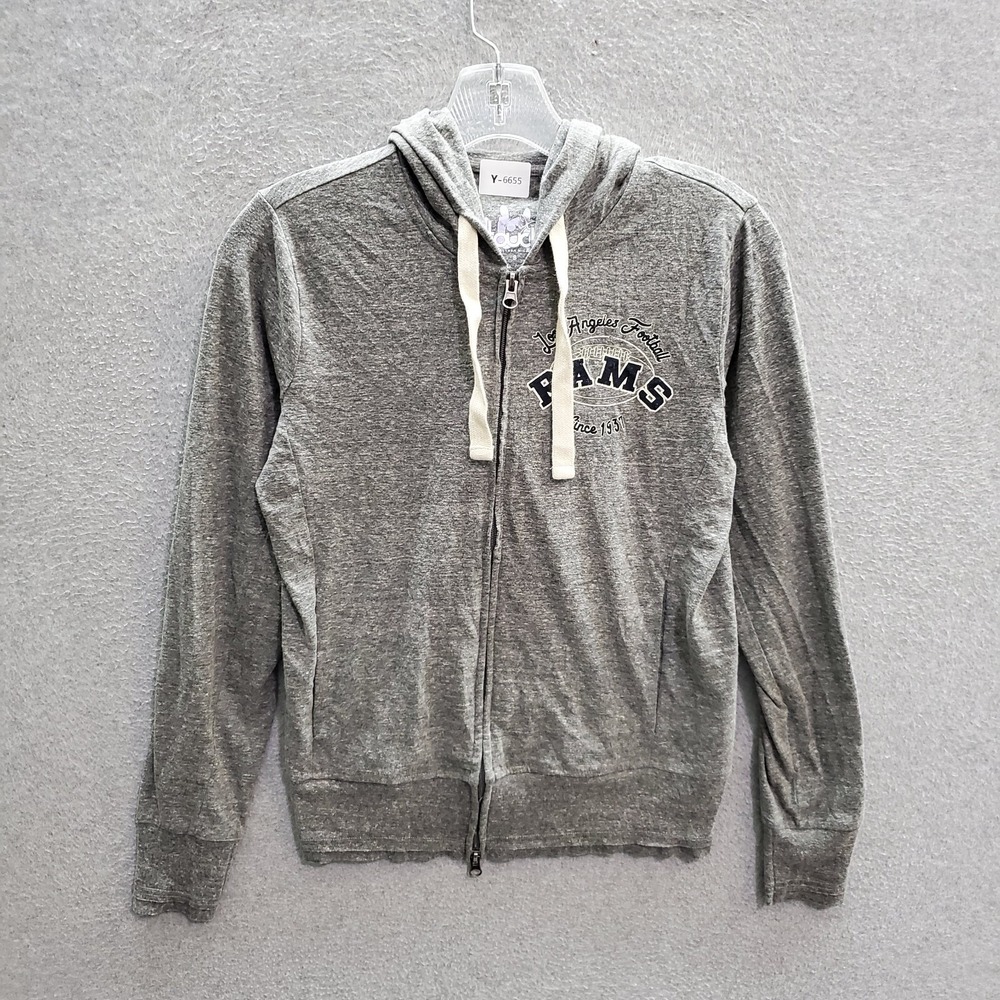 Los Angeles Rams Women Sweatshirt Small Gray Hoodie Touch Logo Full Zip